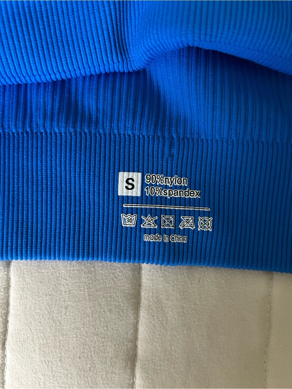 Blue Ribbed Cropped Tank - Picture 2 of 5